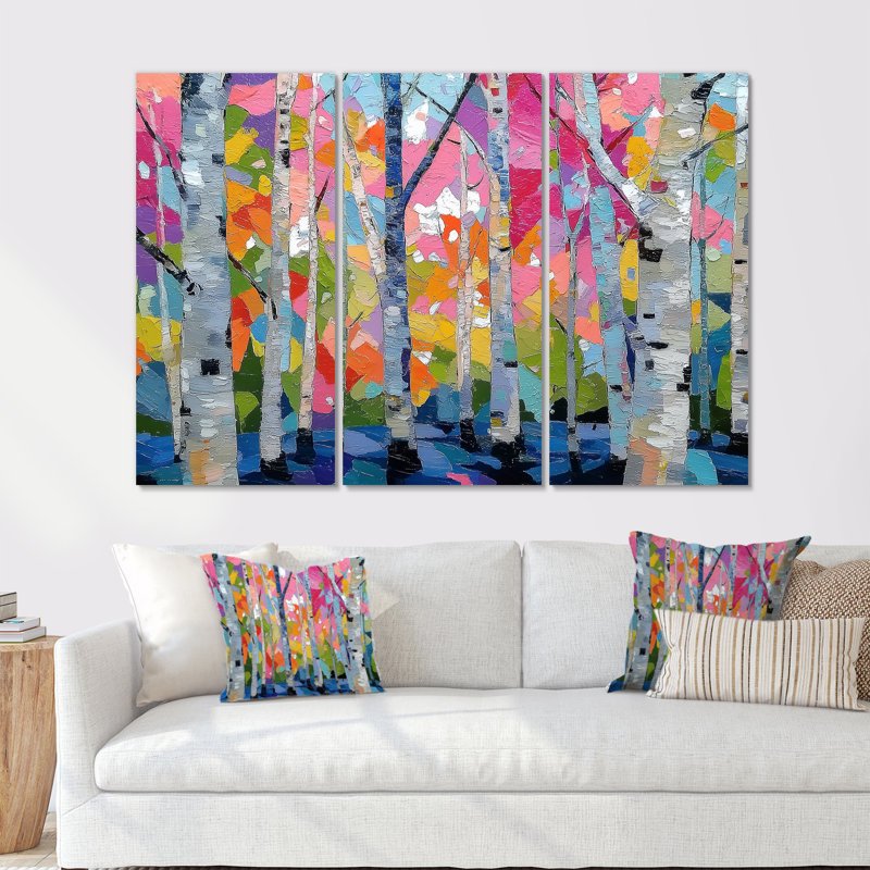 Ensemble de salon art mural rose et orange, H 40 po x l 60 po, Toile tendue, Ne s’applique pas