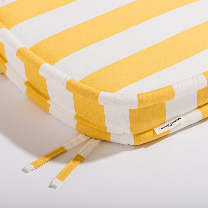 AL Fresco Dining Chair Cushion, Yellow/White