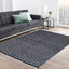 Tapis gris-beige en coton tissé à plat à la main à motif géométrique Siggers-1719493988-1647240212