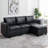 Rudis Modular Convertible L-Shaped Sectional Air Leather Sofa with Ottoman & Reversible Chaise,-95668653