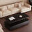 Modern Rectangular Coffee Table With Led Lights, 2 Drawers And Open Storage Shelf-1417891141