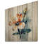 Fleurs d'hibiscus orange et vertes sur bois-1504558076