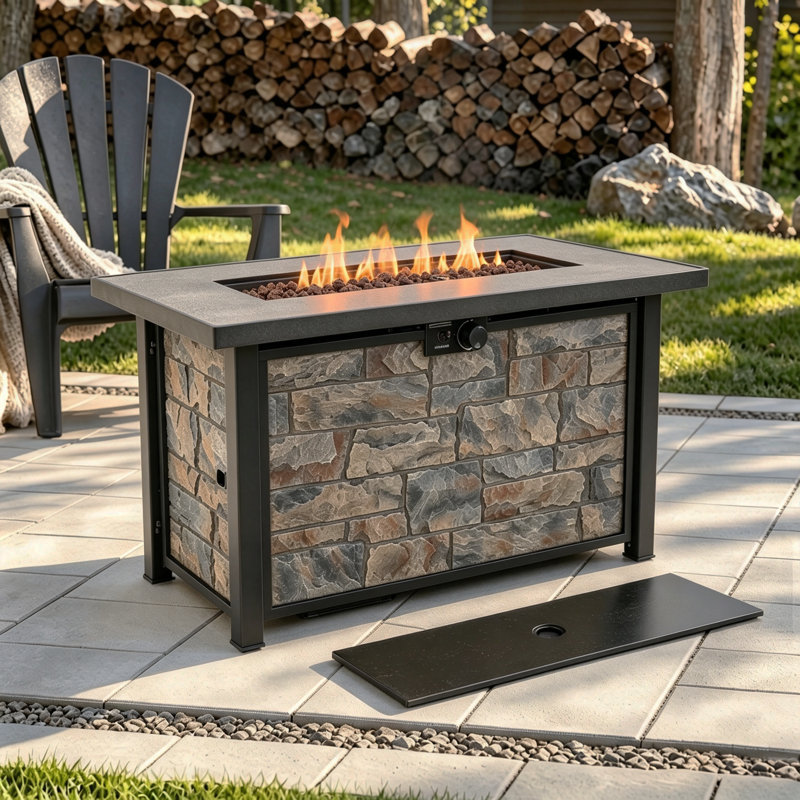 48“Firepit Table With Metal Top