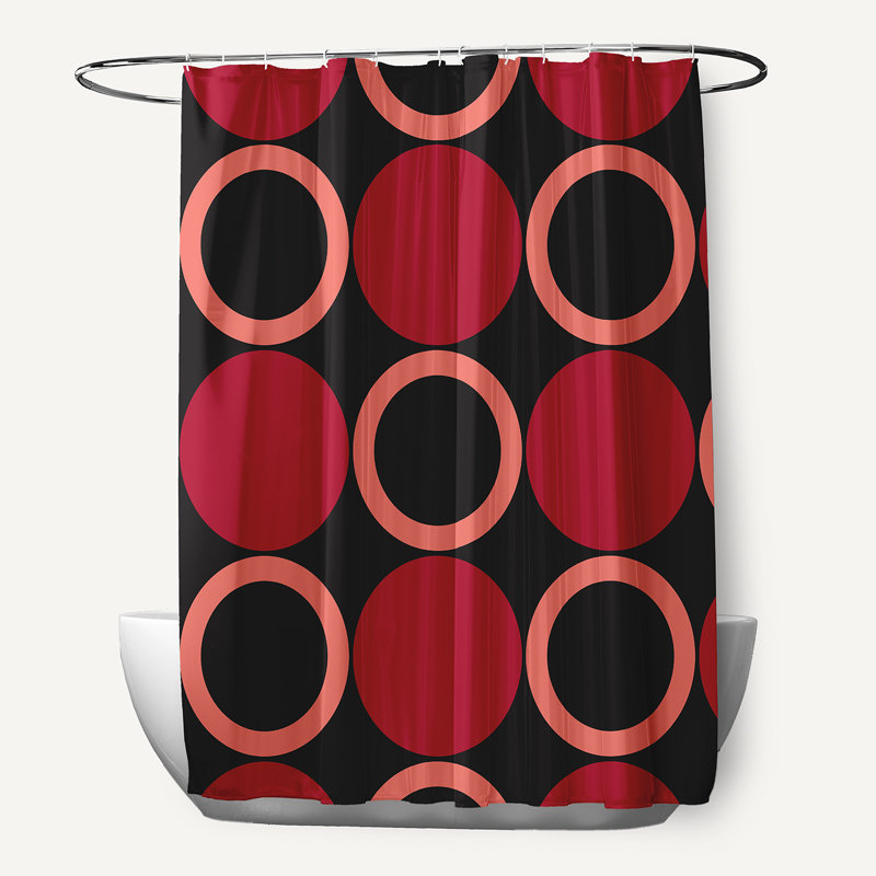 Rideau de douche Mod Circles, Rouge foncé