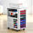 Rolling Craft Cart and Storage Table with 15 Vinyl Roll Holders 2 Drawers White