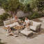 Ensemble de conversation modulaire de patio 4 pièces avec table basse à coussin amovible, ensemble de conversation modulaire avec table de bout pour 4 personnes-1523150847