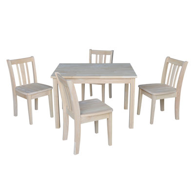 Tobias Kids 5 -Piece Solid Wood Activity Table and Chair Set