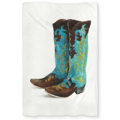 Blue Cowboy Boots Duvet Cover - Stylish Home Decor Bedding