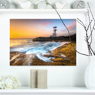 " Lighthouse On Beautiful Seashore "