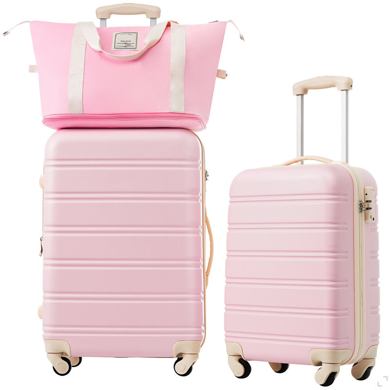 Valise Hardshell 2 pièces + valise à roulettes avec verrou TSA léger 20 po + 24 po