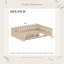 Lit plateforme en bois pleine grandeur avec garde-corps et tablettes de rangement, naturel-1225967376