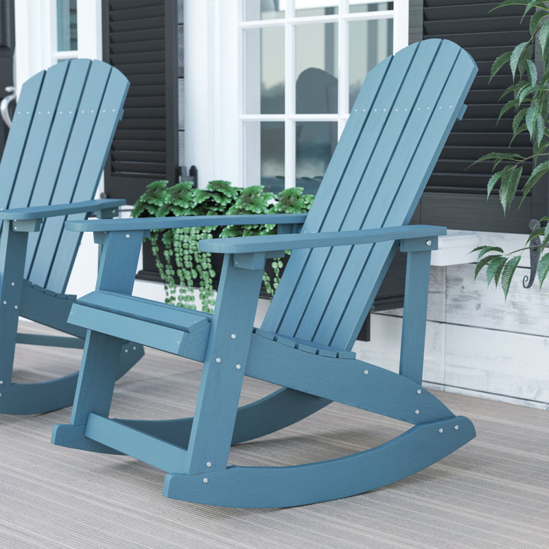 Chaise berçante Adirondack intérieure / extérieure en polyrésine Baltazar, Écume de mer