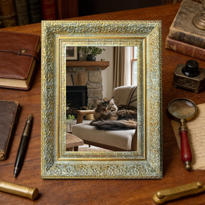 Cadre photo décoratif doré antique 3 pièces pour photos et décor de bureau 11 po x 14 po