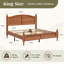 Traditional Wood Platform Bed with Curved Panel Headboard and Turned Posts-956042843