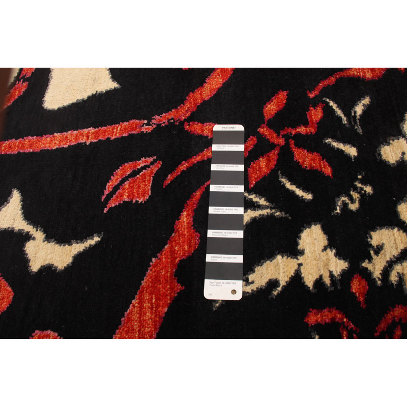 Tapis décoratif en laine noué à la main de conception unique 9 pi 9 po x 13 pi 5 po New Age