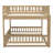 Queen over Queen Bunk Bed with Ladder & Guardrails, Solid Pine Wood Platform, Detachable Twin Beds, Space-Saving, Walnut-1324226325