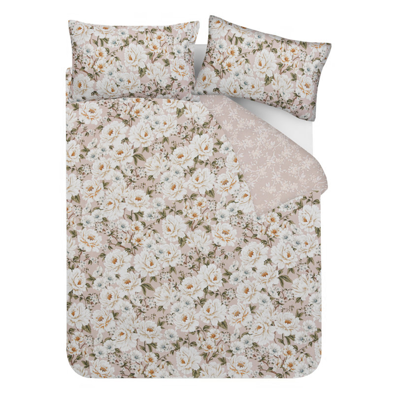Classic Microfiber Floral Duvet Cover Set with Pillowcases, Kingsize