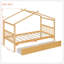 Lit simple en bois avec tiroirs, naturel-129747093