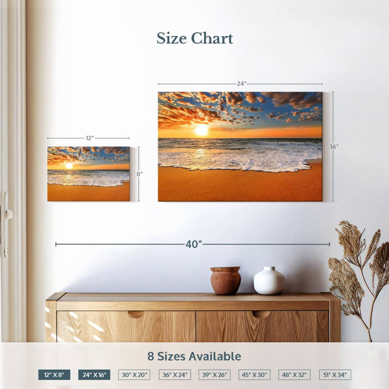 Gillard Ocean Waves Sunrise, H 16 po x l 24 po