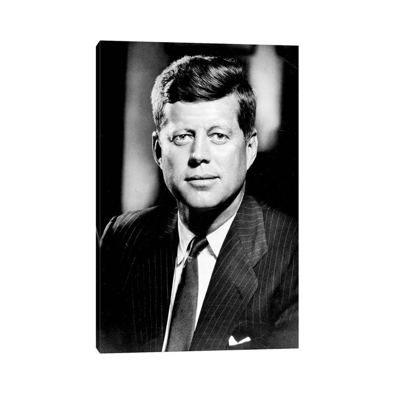 John F Kennedy - Wrapped Canvas Print, 66.04 cm H x 45.72 cm W x 1.91 cm D