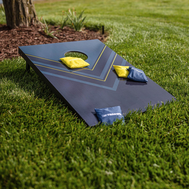 Triumph 2x3 Blue and Yellow LED Cornhole Set with Bean Bags