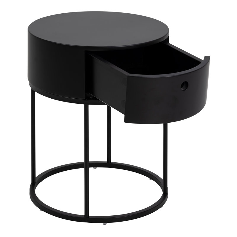 40cm W Manufactured Wood Bedside Table, Black