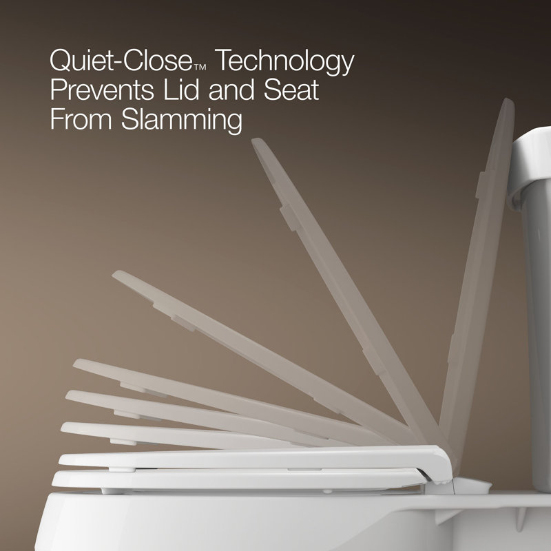 Stonewood Quiet-Close Compression-Molded Wood Toilet Seat, Biscuit, Elongated