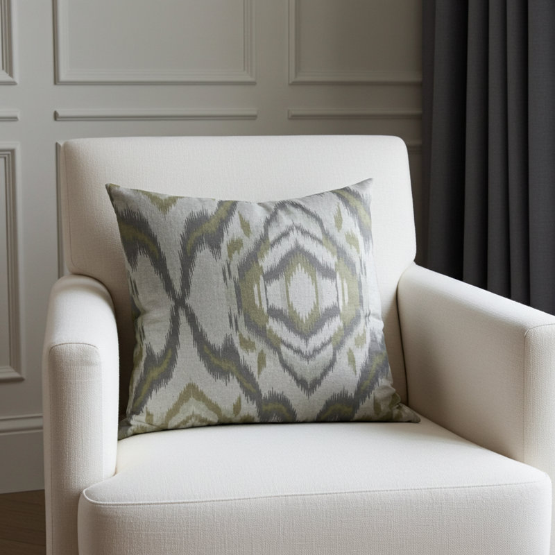 Dream Linen Indoor/Outdoor Pillow Cover & Insert, Square, 16" H x 16" W, Gray/Blue