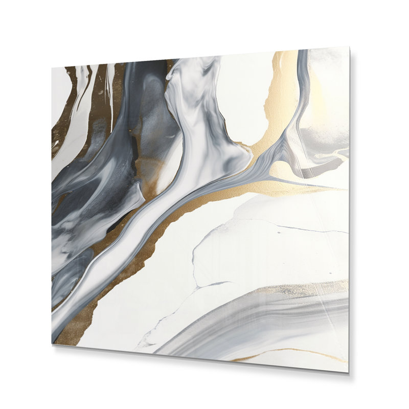 Glam Abstract Wall Decor on Metal, 16" H x 16" W x 1" D