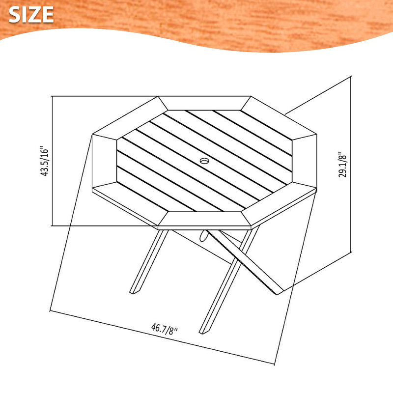 Como Octagonal 4 - Person 35" Long Dining Set