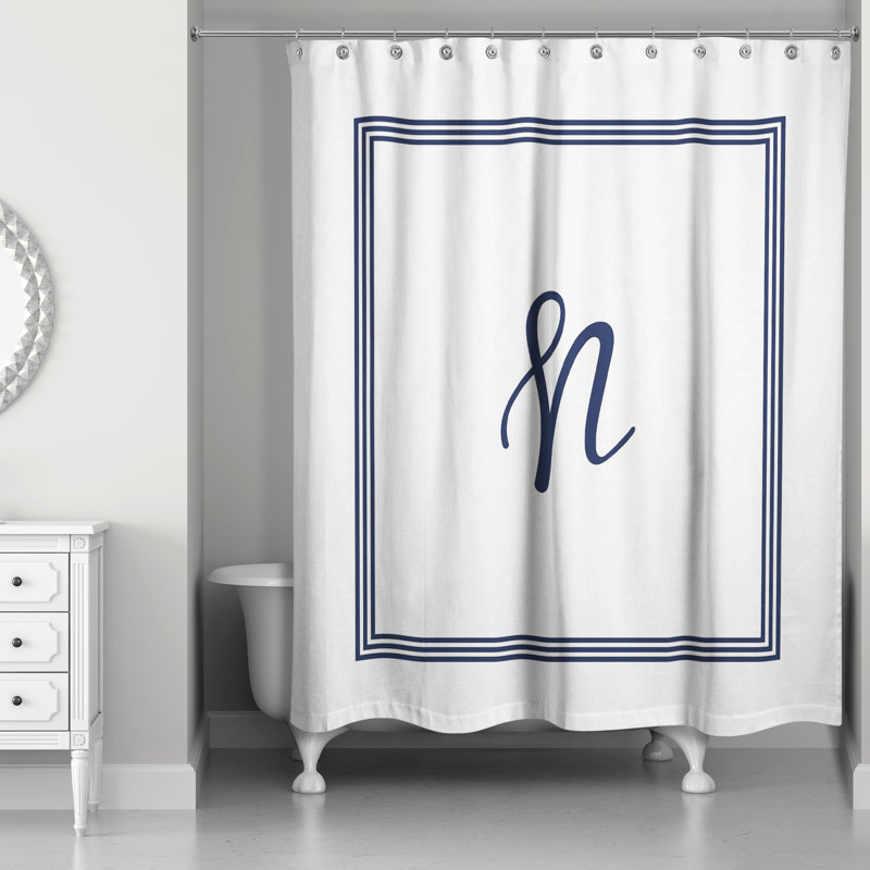 Rideau de douche simple , N, Bleu marine