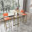  Bar table and chairs three piece set, frame, sponge made seat cushions and backrests, bar table with storage function-1297698843