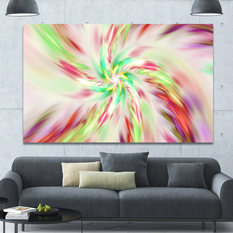 « exotique multicolore à fleur spirale », impression sur toile tendue, H 40 po x l 60 po x P 1,5 po