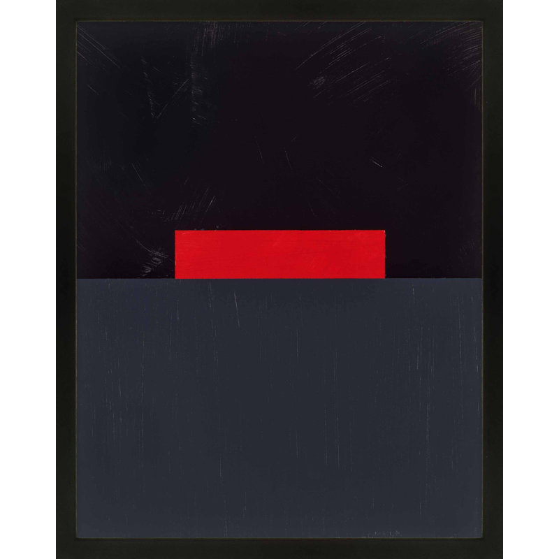 Slice Of Red 1 Print by Robert Kamnatnik, Black Framed Paper, 20" H x 16" W x 1.25" D