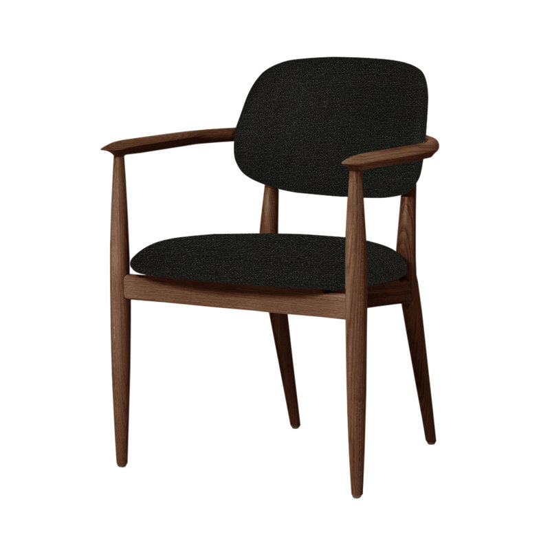 Slow Arm Chair, Natural Walnut, Steelcut Trio 124