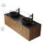 Meuble-lavabo moderne avec lavabo, contreplaqué durable, finition chêne brun