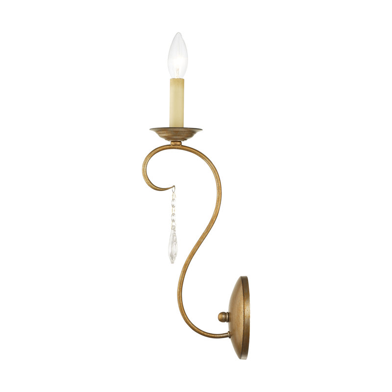 Fabio Candle Wall Light, Antique Gold Leaf