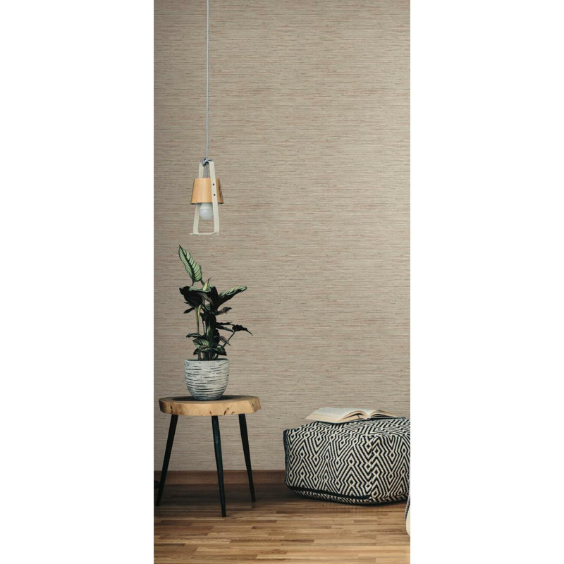 Eske Peel & Stick Striped Roll, Pink/Taupe