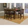 Centeno Capitola Faux Marble Large Pub Table with Removable 18" Lazy Susan, Espresso
