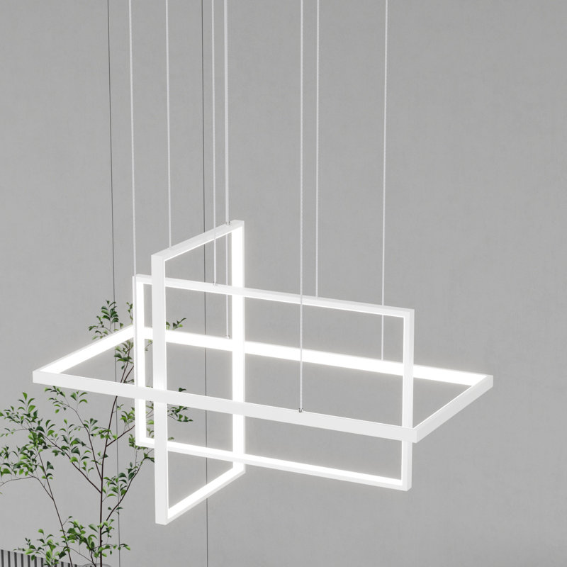 Botchev 3 - Light 37.01"W Alloy And Acrylic LED Chandelier