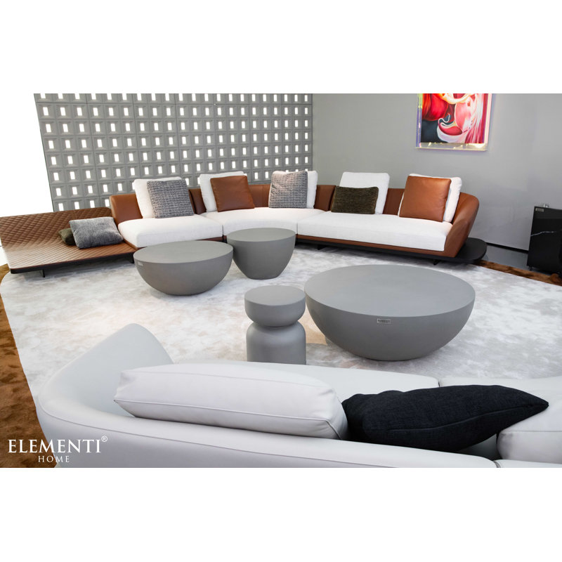  CHRONOS Round Concrete Coffee Table 66 x 66 x 41.5 cm, Grey/Brown/Blue