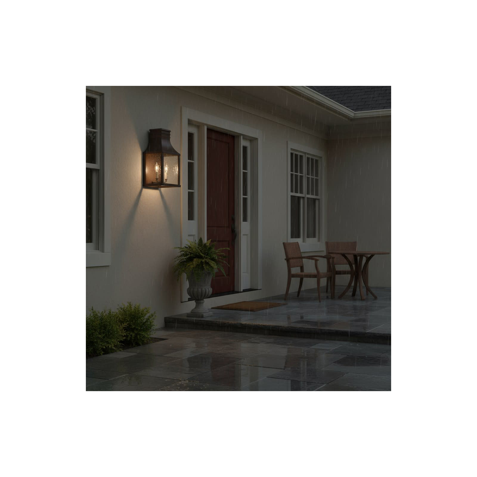 Beacon Hill 2 - Bulb 17.25" H Seeded Glass Outdoor Wall Lantern