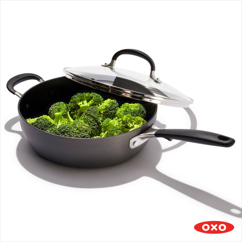 Plat à sauter en aluminium anodisé dur avec couvercle OXO 7 po