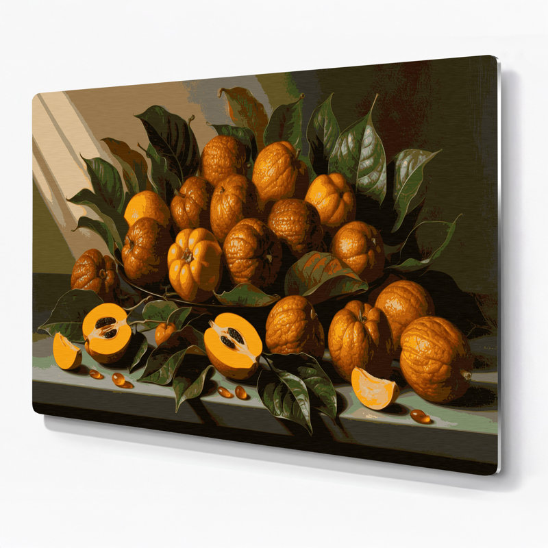 Fruit, art mural en métal brun Sapodilla, H 11 po x l 14 po