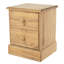 Pursley 2 Drawer Bedside Table, Antique waxed