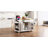 Fluted Kitchen Island With Trash Can Storage, Power Outlet, And Rolling Wheels For Modern Kitchens-1942583600