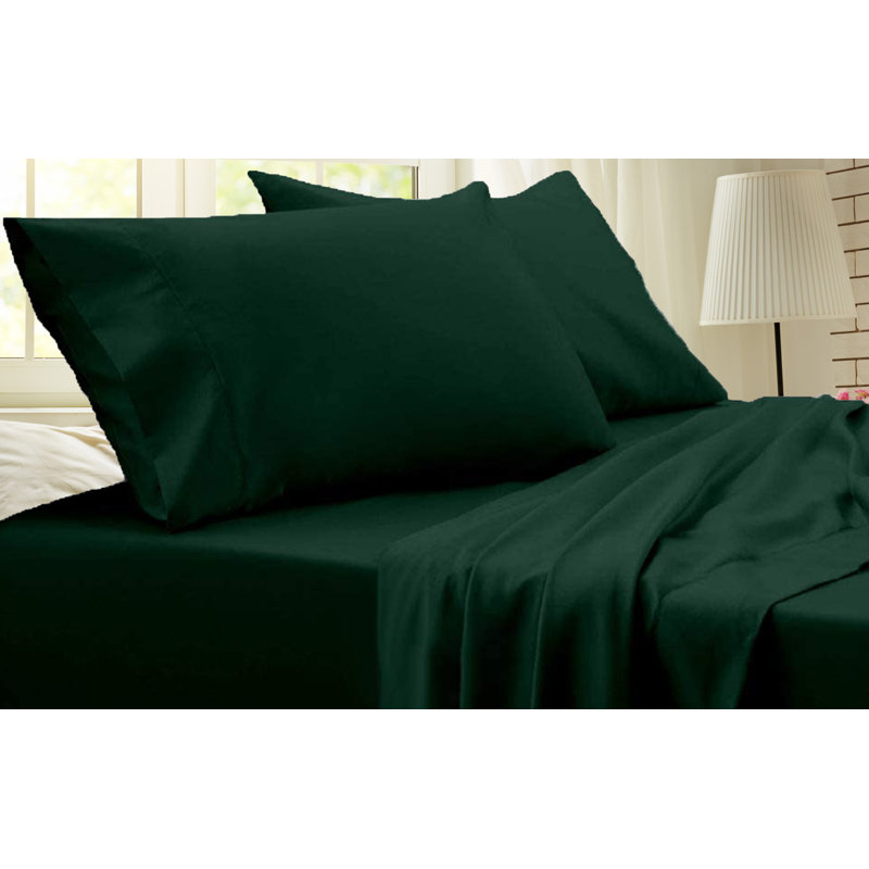 Ensemble de draps en rayonne de bambou de qualité supérieure 4 pièces, Ensemble de draps pour lit simple avec deux taies 