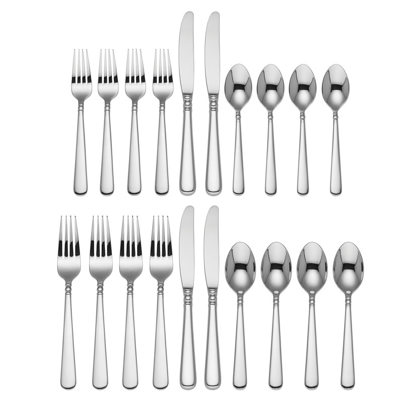 Pearl Platinum 20 Piece 18/10 Stainless Steel Flatware Set, Service for 4