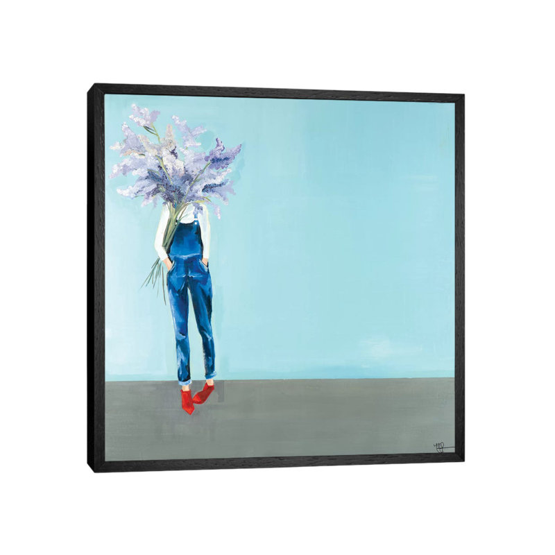 Lilac 1 Piece Painting on Canvas, 45.72 cm H x 45.72 cm W, Black Framed