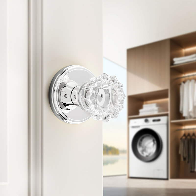 Boutons de porte en cristal Coolnews Retro Elegant Series, Chrome poli